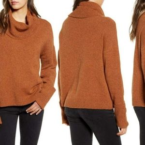 Slouchy Orange Cowl Neck Sweater